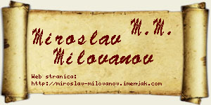 Miroslav Milovanov vizit kartica